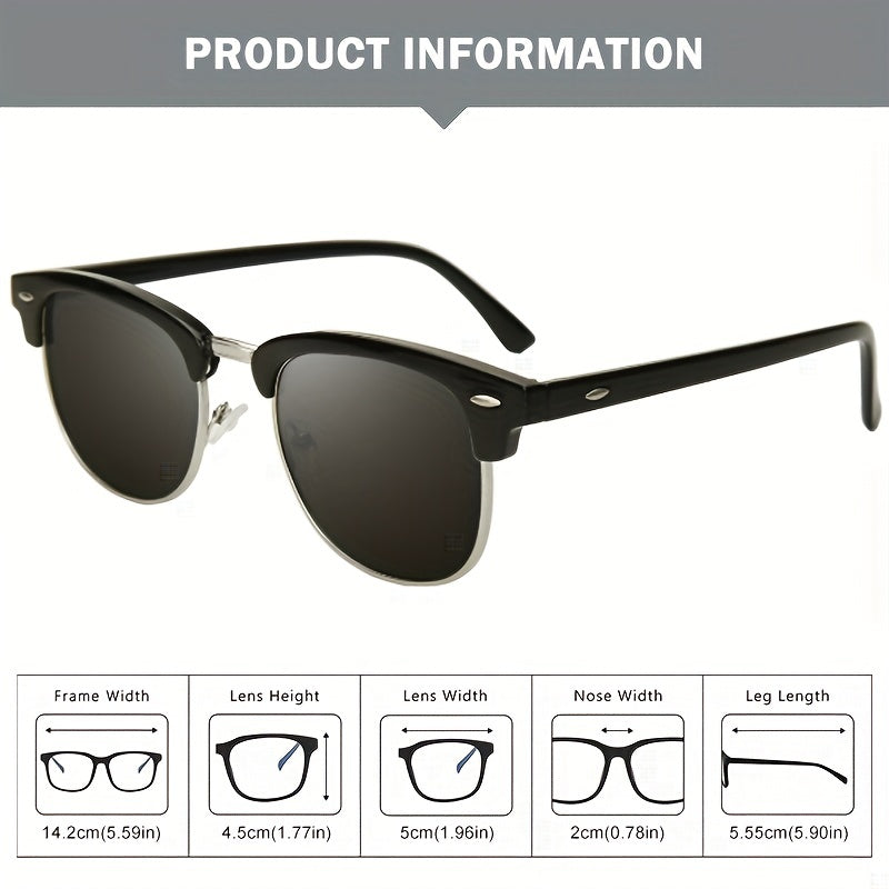 Men's Retro Round Frame Sunglasses UV400 Protection