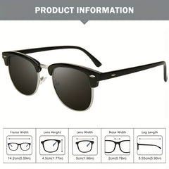 Men's Retro Round Frame Sunglasses UV400 Protection