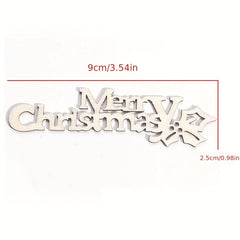 10pcs Merry Christmas Word Wood Chip Sign Decoration