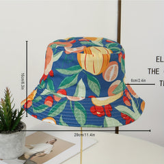 Cartoon Pattern Bucket Hat Reversible Printed Cotton Basin Hat