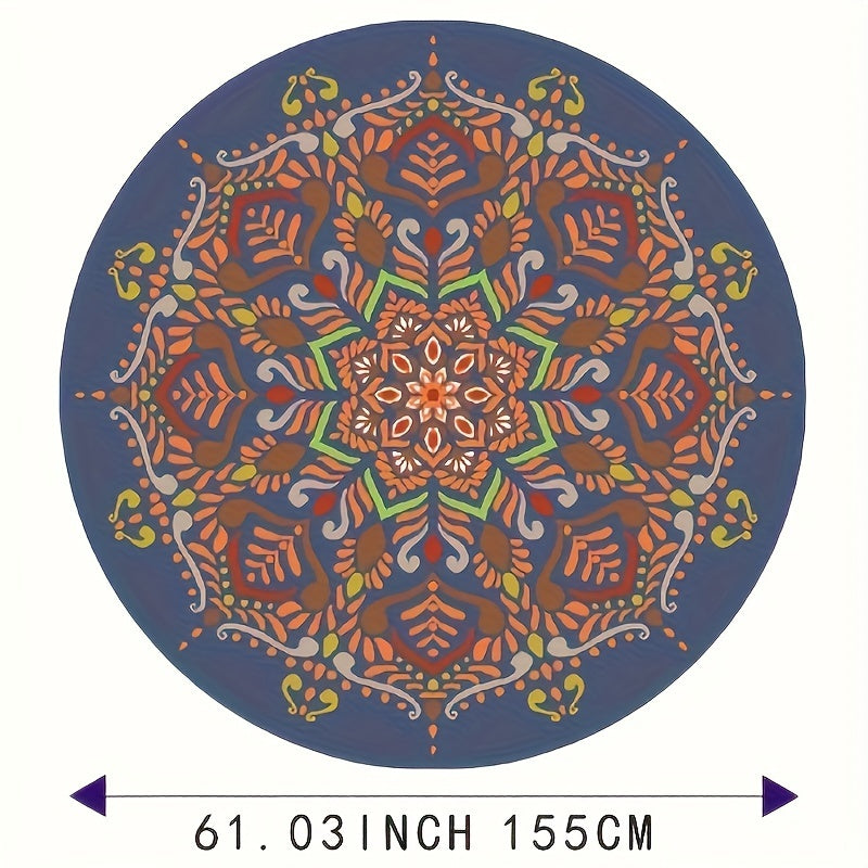 1pc Round Non Slip Yoga Exercise Mat For Pilates
