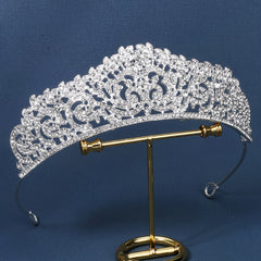Crystal Princess Crown Golden Wedding Crown