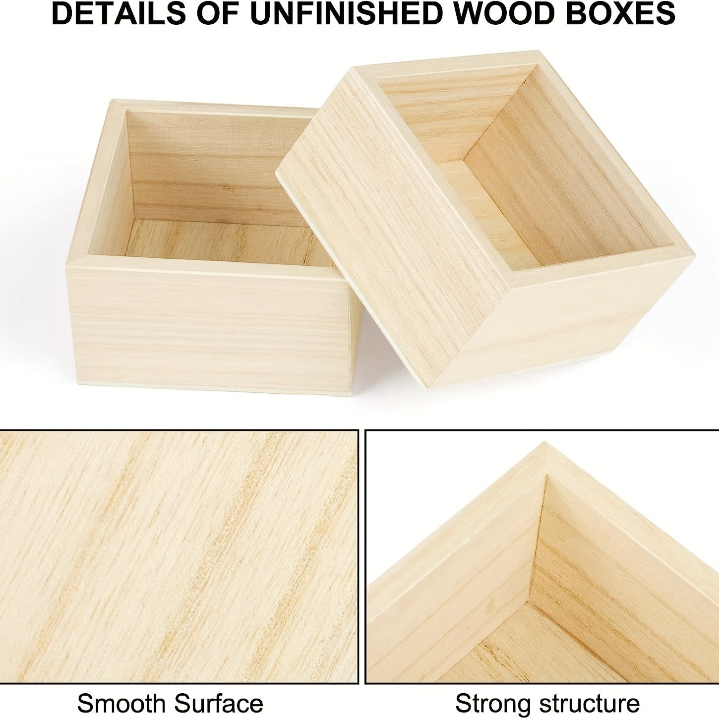 1pc Small Flat Wooden Box DIY Process Storage Box Collectibles
