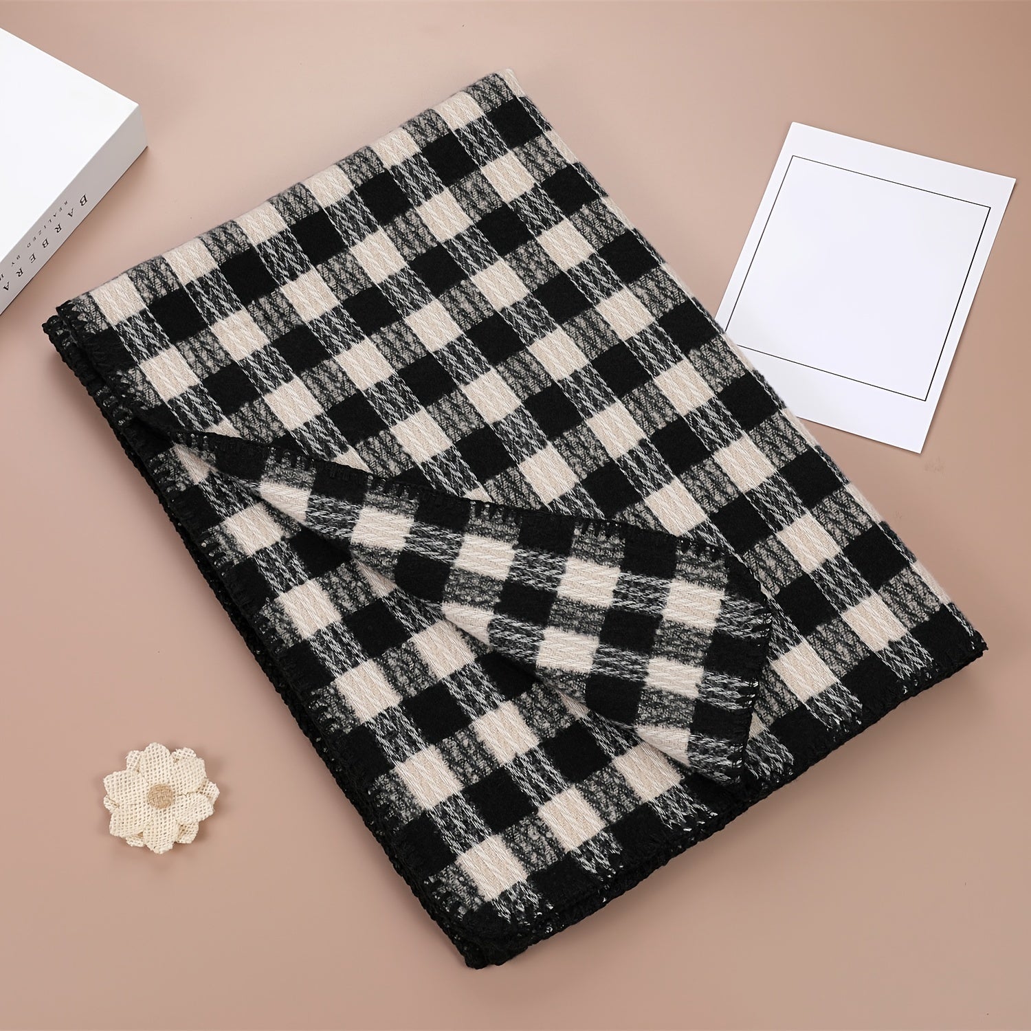 Art Print Check Scarf for Women - Winter Warm Scarves