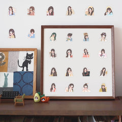 60pcs Beauty Selfie Graffiti Stickers Laptop Helmet Decor Waterproof