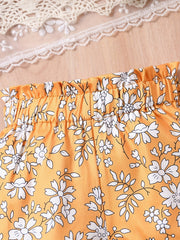 Baby Girls Floral Print Elastic Waist Shorts