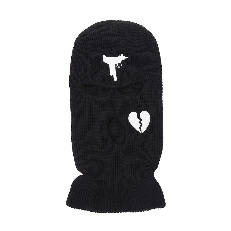 Love Pistol Knitted Hat Embroidery Street Cycling Mask Warm Wool Knitted Hat