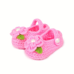 Baby Girls Pearl Flower Crochet Booties and Sandals for Little Feet