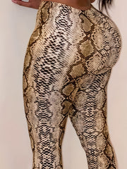 Sexy Leggings Women's Plus Snake Skin Print Leggings