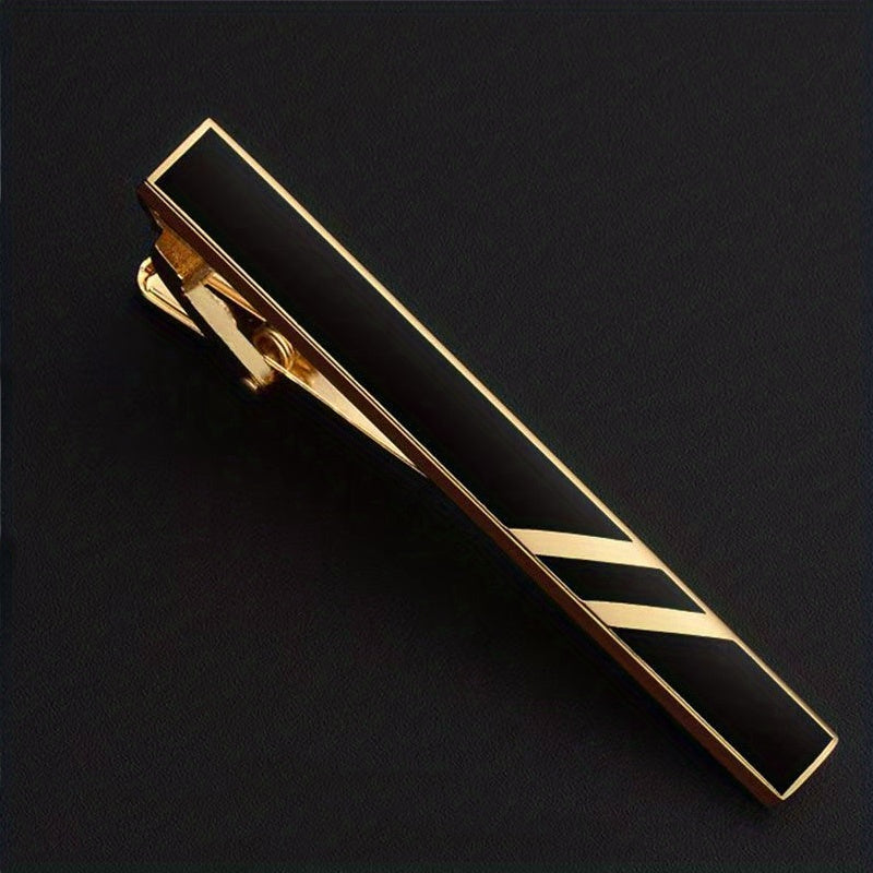 Men's Striped Tie Clip Business Formal Wear Tie Accessories