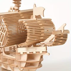 3D Ocean Sailboat Wooden Puzzle Kit for Adults and Teens