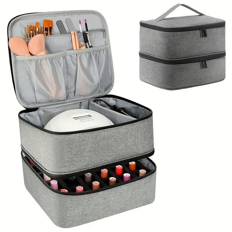 Nail Polish Organizer Holds 30 Bottles 15ml & UV Nail Light Carrying Case