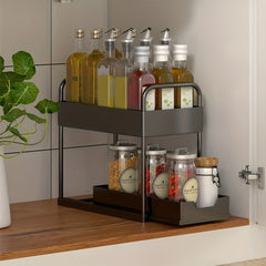 Pull out Seasoning Rack Desktop Storage Kitchen Under Sink Shelf