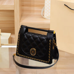 Grid Pattern Women's Handbag with Shoulder Strap & Magnetic Closure