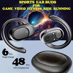 Wireless Sports Earbuds 48H Playback Waterproof Earbuds w/ Mic