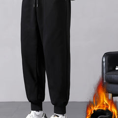 Men's Fleece Sweatpants Stretch Joggers for Winter