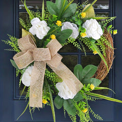Simulation Magnolia Wreath for Spring and Autumn Decor