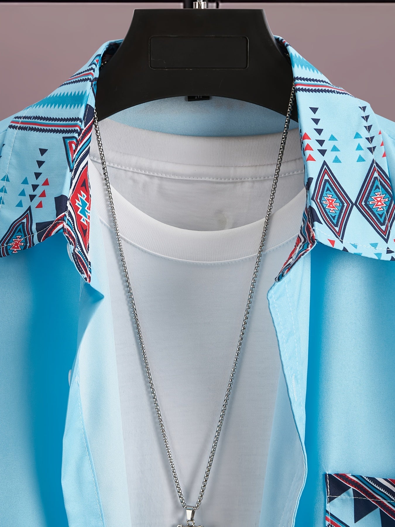 Bohemian Style Men s Short Sleeve Lapel Shirt