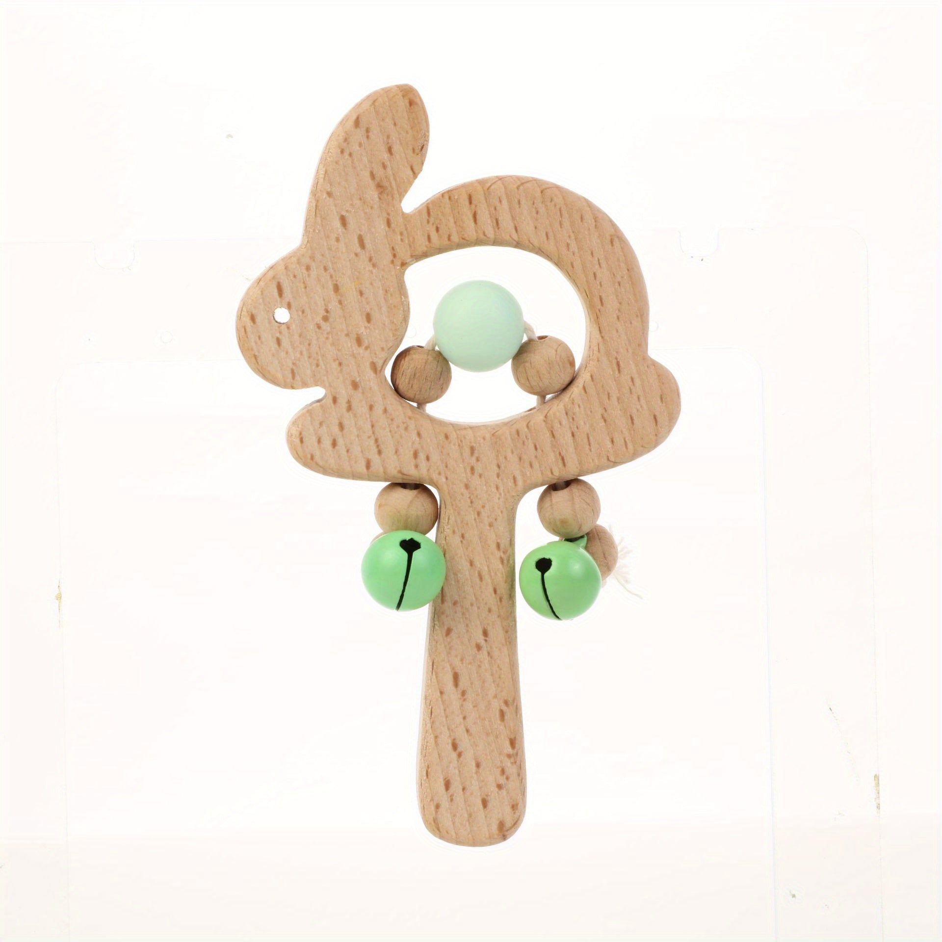 Beech Rabbit Rattle Wooden Silicone Children's Early Education Toy