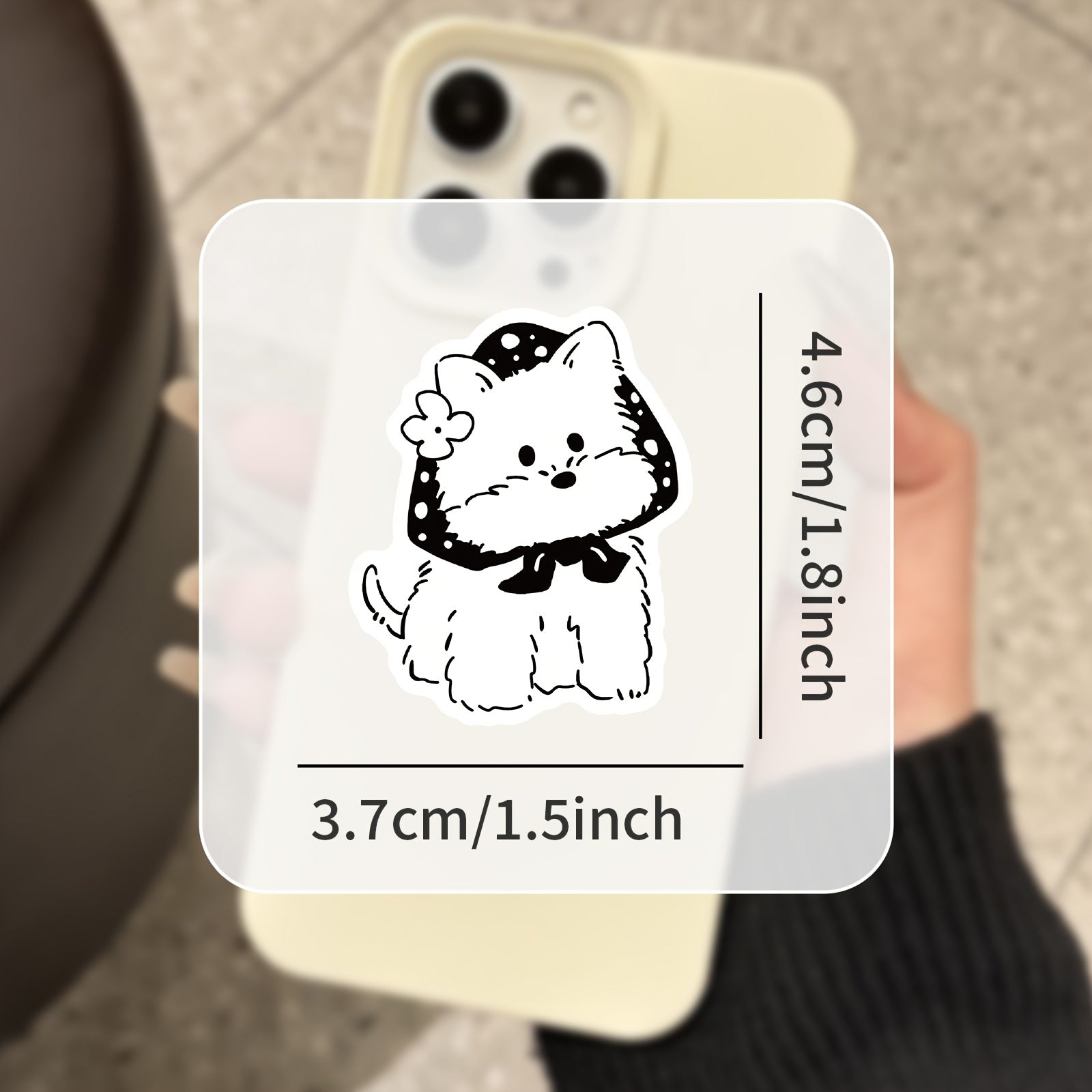51pcs Anime Westie Stickers Vinyl Decals Monochrome Dog Art for Laptops