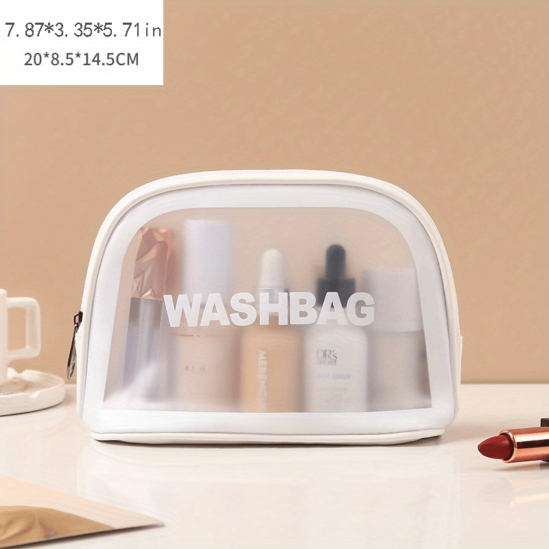 Letter Print Makeup Pouch Lightweight Zipper Cosmetic Bag
