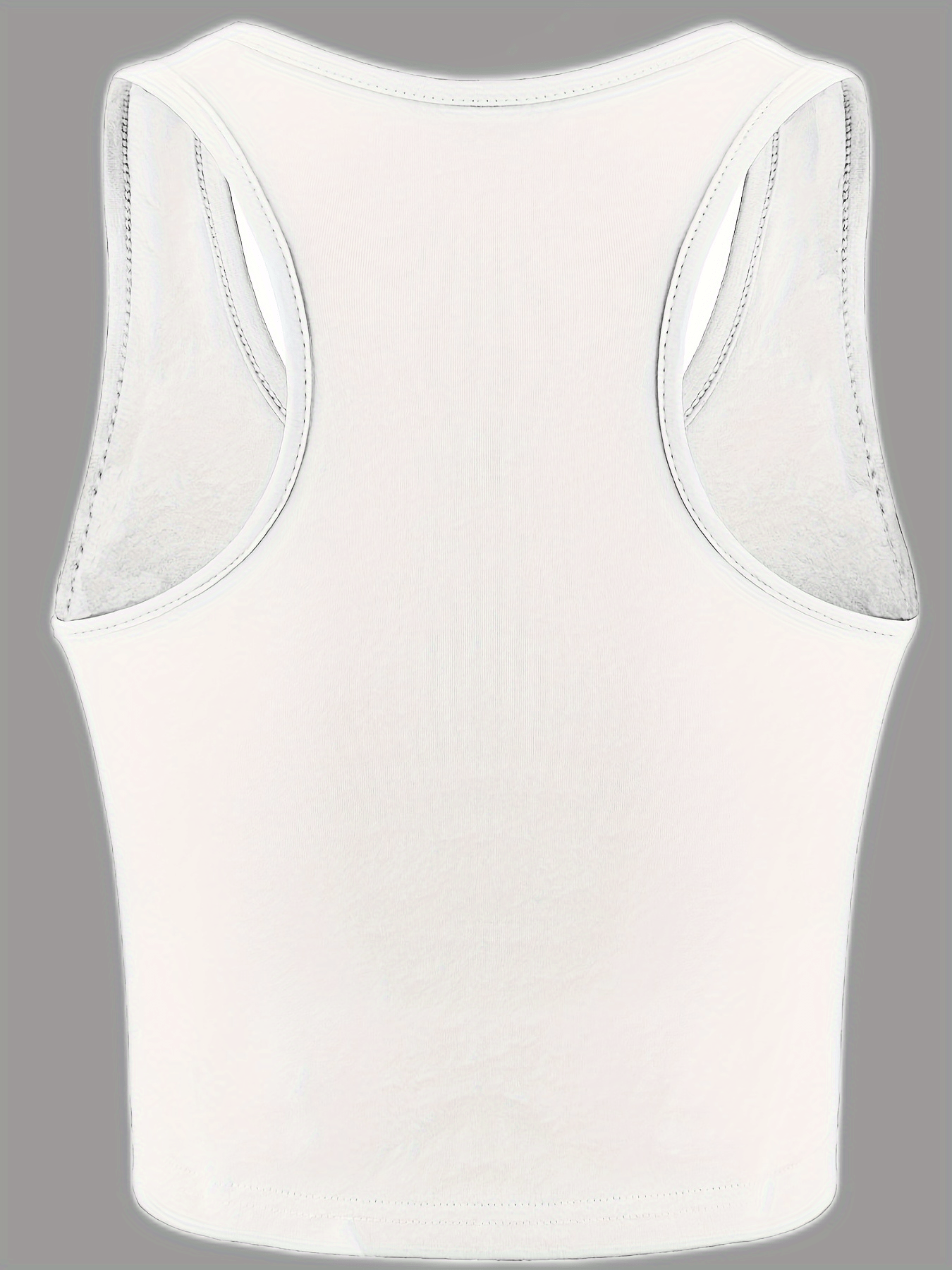 Solid Racerback Tank Top Sleeveless Crew Neck Casual Summer Top