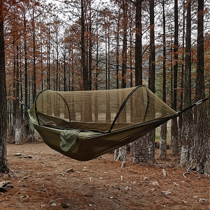 Nylon Hammock with Quick Opening Mosquito Net for Outdoor Camping