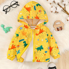 Baby Boy Dinosaur Hooded Zipper Coat
