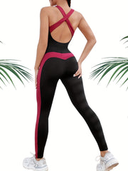 Criss Cross Yoga Jumpsuit Fitness Gym Activewear