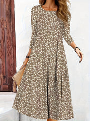 Floral Print Long Sleeve Maxi Dress