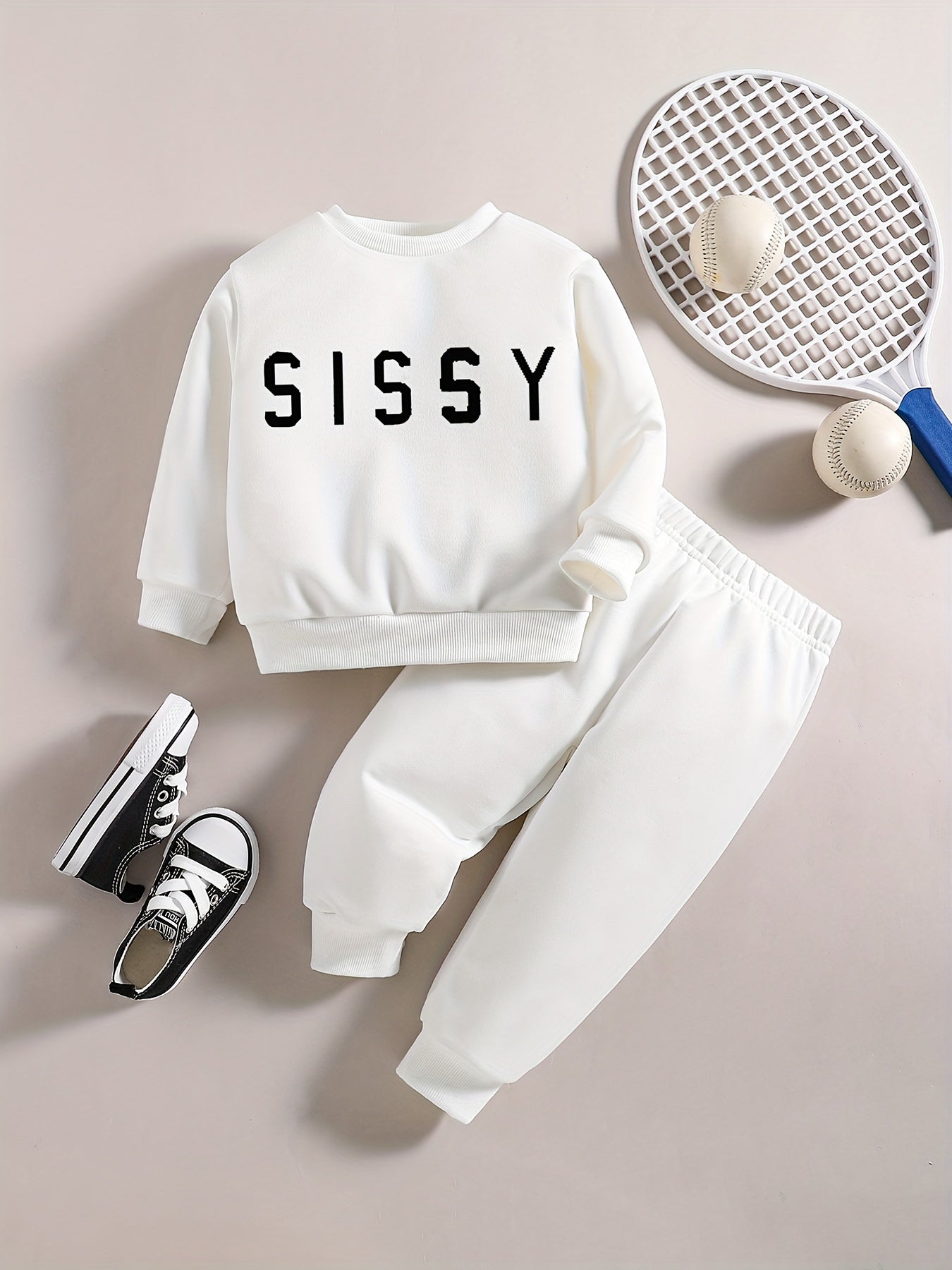 Toddler Baby SISSY Print Sweatshirt and Jogger Set