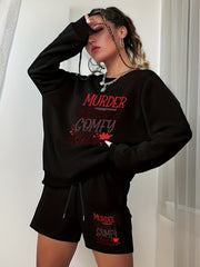 Halloween Women's Sweatshirt & Shorts Set