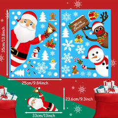 Christmas Window Clings Stickers Santa Snowman Deer Snowflakes Windows Decals