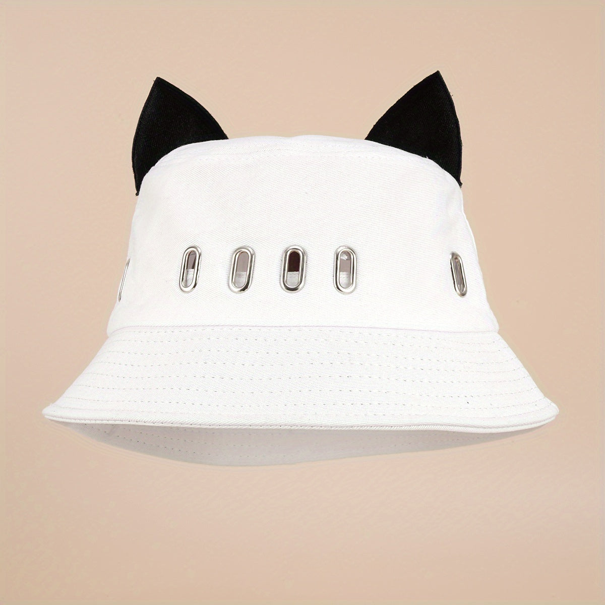 Y2K Hollow Cat Ears Bucket Hat Hip Hop Hot Sun Beach Hats