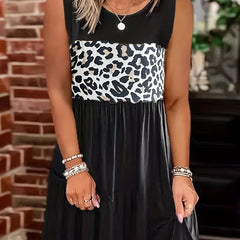 Leopard Print Smock Dress