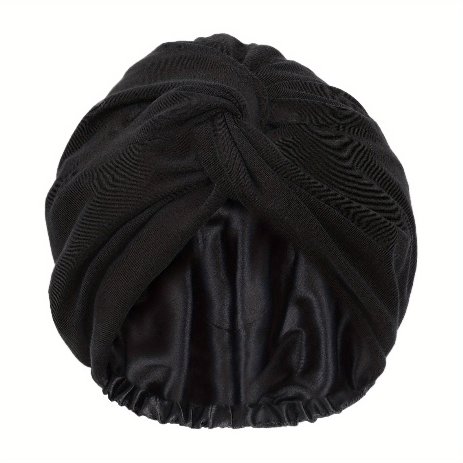 Satin Bonnet Sleep Cap Adjustable Knotted Turban Hat for Curly Hair