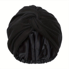 Satin Bonnet Sleep Cap Adjustable Knotted Turban Hat for Curly Hair