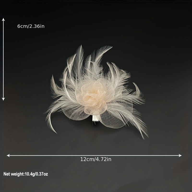 Mesh Flower Feather Head Piece Hair Accessories for Women
