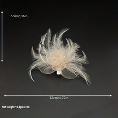 Mesh Flower Feather Head Piece Hair Accessories for Women