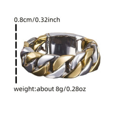 Men's Two Tone Chain Pattern Ring