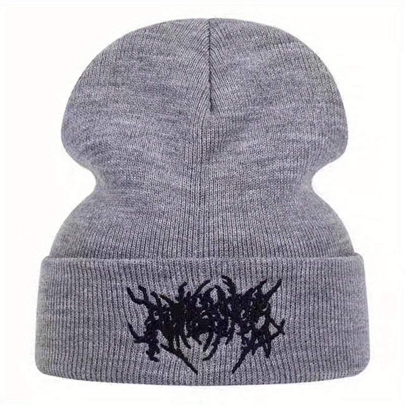 Gothic Style Letter Embroidery Knitted Hat Warm Hat