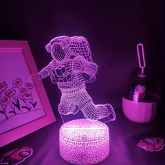 Spaceman 3D Night Light Astronaut Rocket LED Lamp, 16 Colors, Remote Control