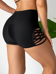 Cross Cut Out Lounge Bottoms Comfy Stretch Shorts Womens Loungewear