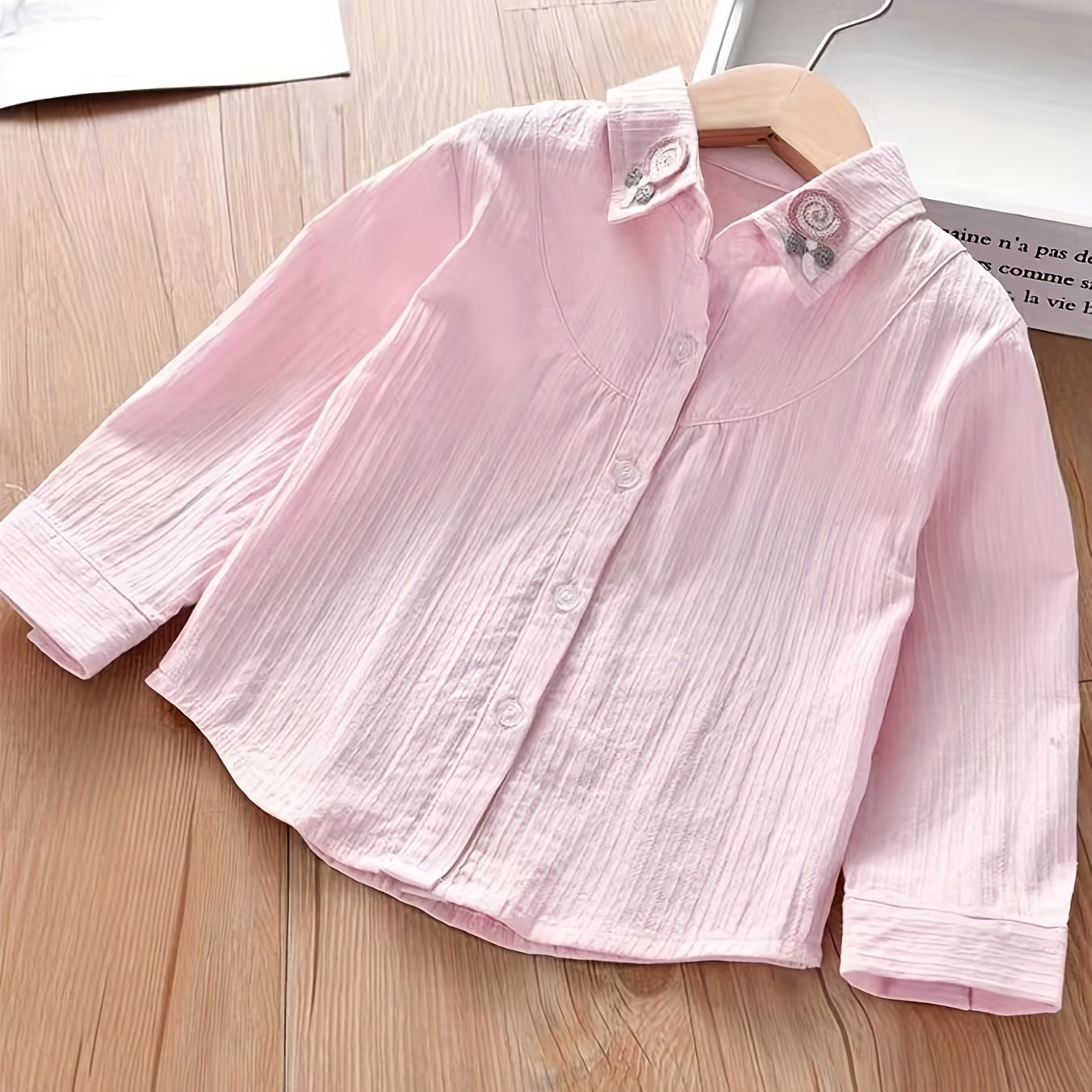Girls Embroidered Collar Shirt Spring Autumn