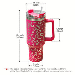 Leopard Printed 40oz Stainless Steel Water Bottle Leakproof Insulated