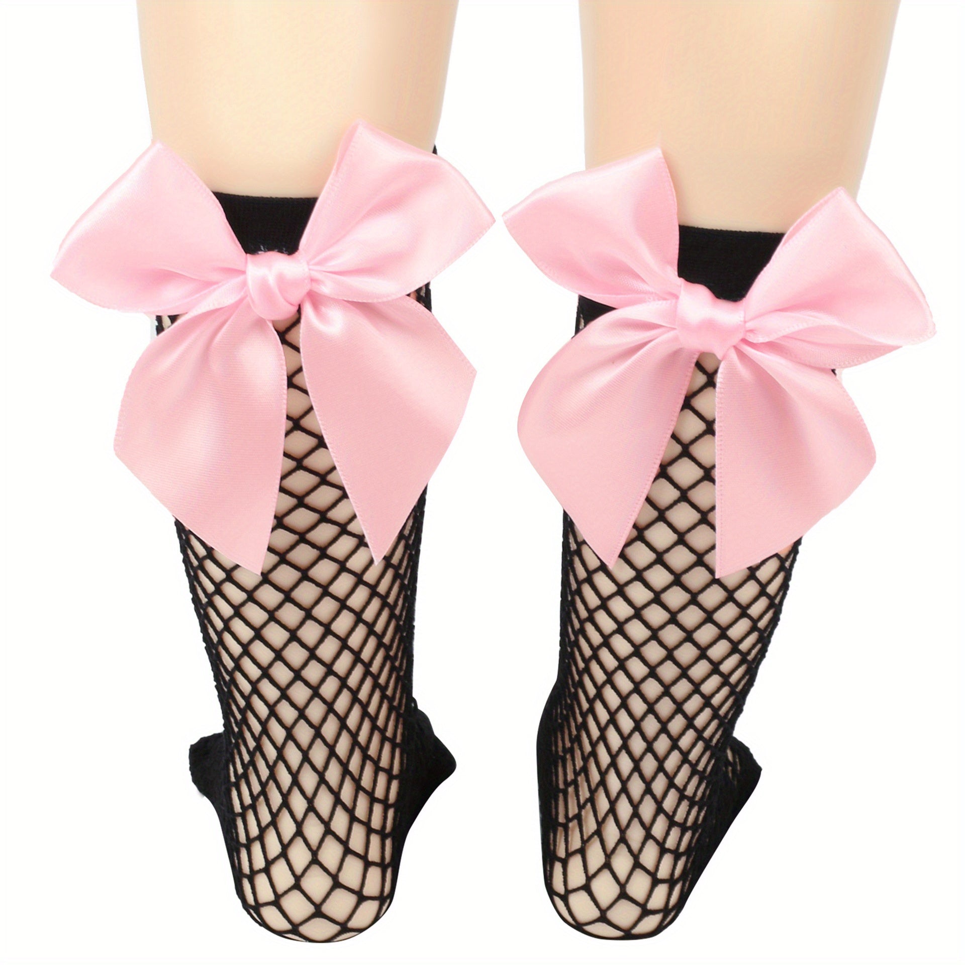 Girls Kids Bowknot Princess Socks Mesh Breathable Fishnet Cotton Socks