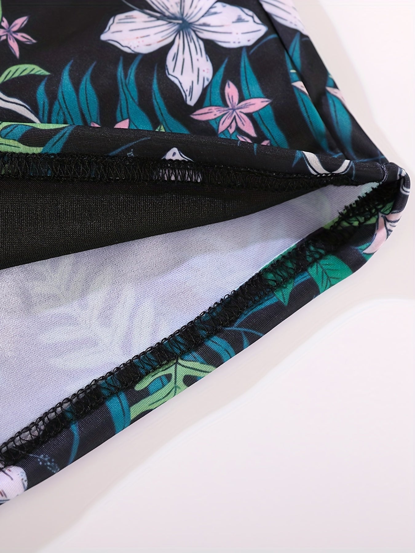 Men's Quick Dry Swim Trunks Floral Pattern High Stretch Comfortable