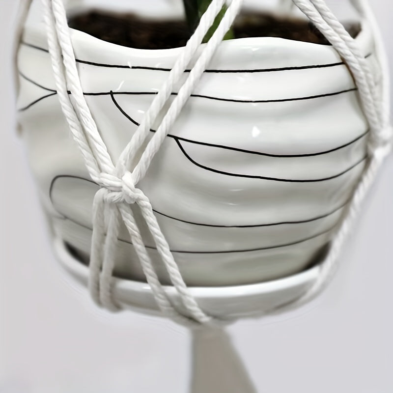 Macrame Plant Hanger with Tassels for Home & Garden Decoration