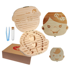 Baby Tooth Box Wooden Teeth Saver Box Children Keepsake Organizer