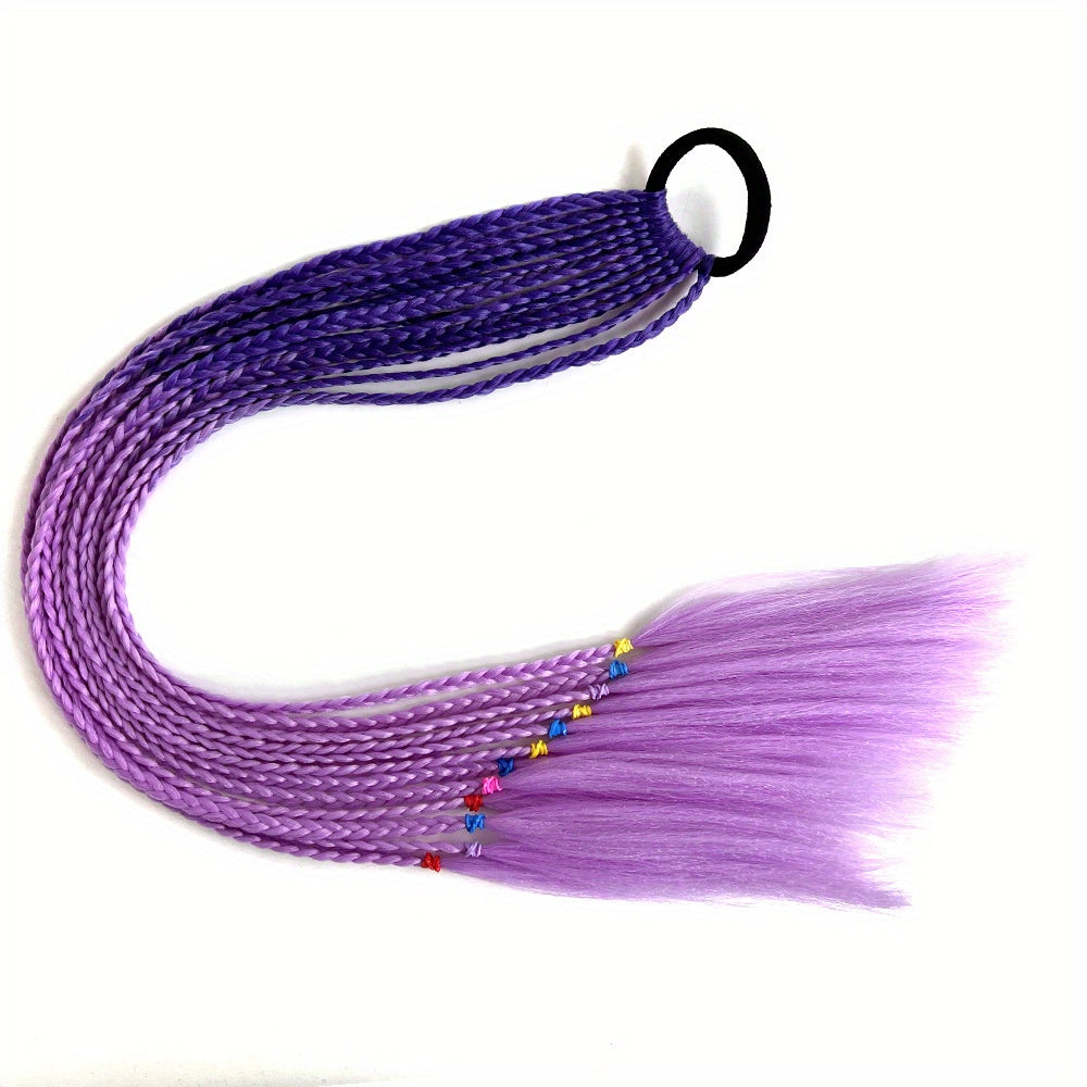 Rainbow Colorful Braiding Ponytail Extensions 55 88 Cm Long Ombre Braid Syntheti
